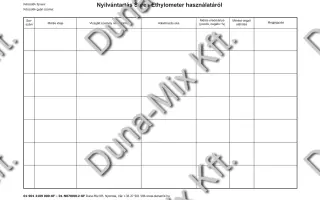 Nyílvántartás Seres Ethylometer használatáról 1